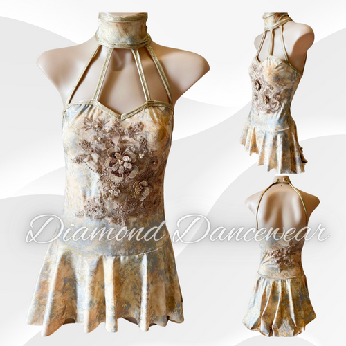 Girls Size 12 - Gold Contemporary or Lyrical Dance Costume  - In Stock