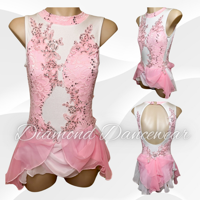 Girls Size 12 - Pink and White Lyrical Dance Costume - In Stock