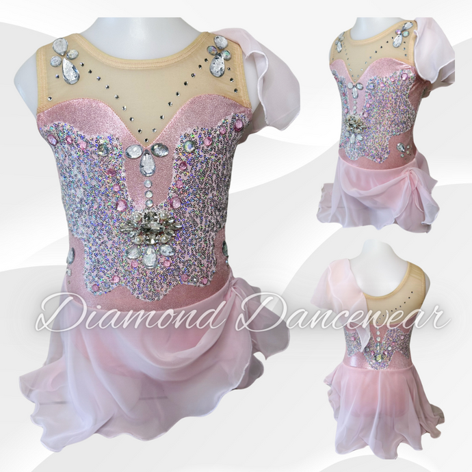 Girls Size 6 - Pale Pink and Silver Lyrical Dance Costume - In Stock