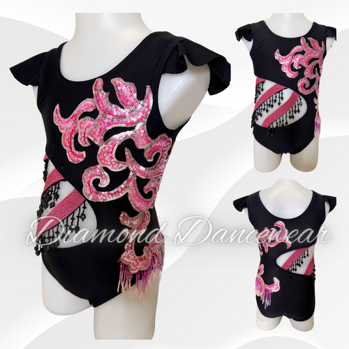 Girls Size 4 - Pink and Black Jazz or Tap Dance Costume - In Stock