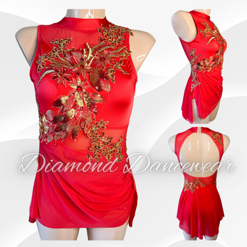 Adults Size 10 - Red and Gold Lyrical Costume - In Stock