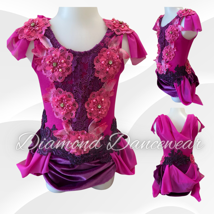Girls size 6 -  Magenta and Pink Lyrical Costume - In Stock