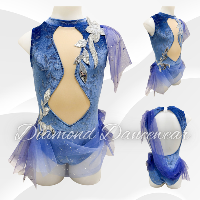 Girls Size 10 - MC - Blue and Silver Lyrical Dance Costume - In Stock