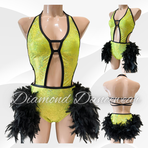 Adult Size 8 -  Yellow and Black Broadway Jazz Dance Costume - In Stock