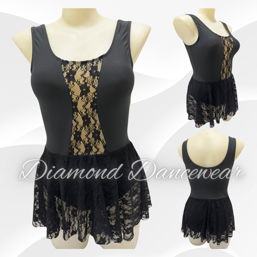 Adults 12 - LA - Black Contemporary or Lyrical Dance Costume - In Stock