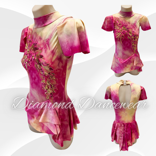 Girls Size 12 - Magenta Tie Dye Lyrical or Contemorary Dance Costume  - In Stock
