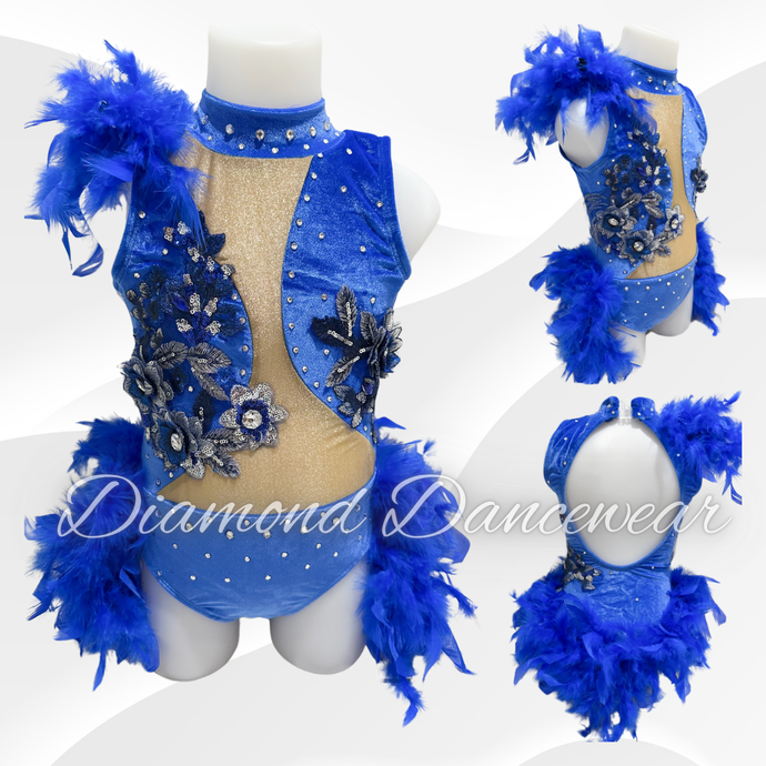 Girls size 6 - Blue Velvet Broadway Jazz Costume - In Stock