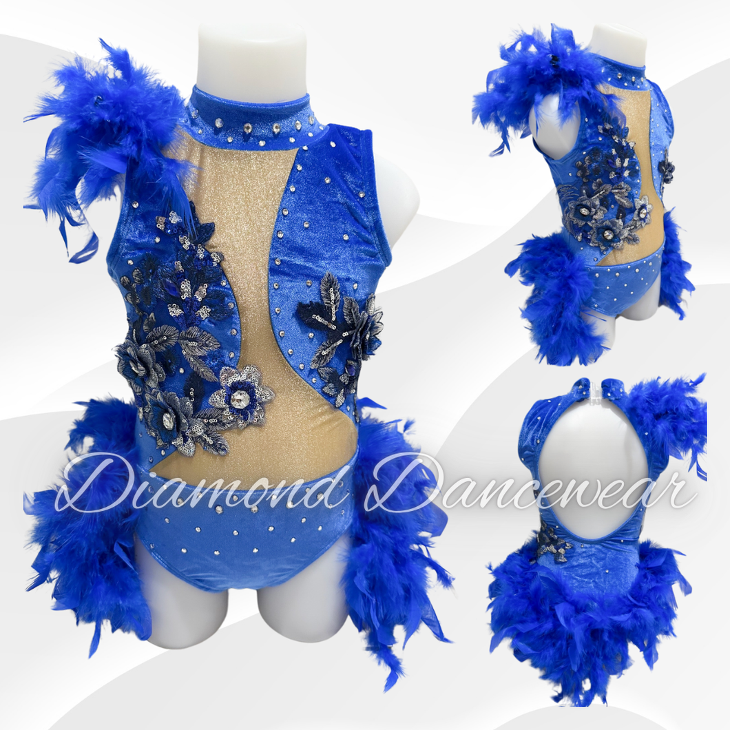 Girls size 6 - Blue Velvet Broadway Jazz Costume - In Stock