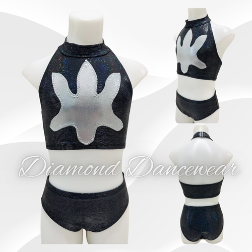 Girls Size 10 - MC - Black and Silver Contemporary or Jazz Dance Costume - In Stock