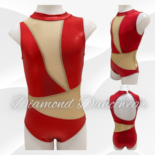 Girls Size 8 - SC - Red Contemporary or Jazz Dance Leotard - In Stock