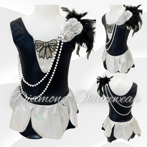 Girls Size 6 - Black and White Jazz Dance Costume - In Stock