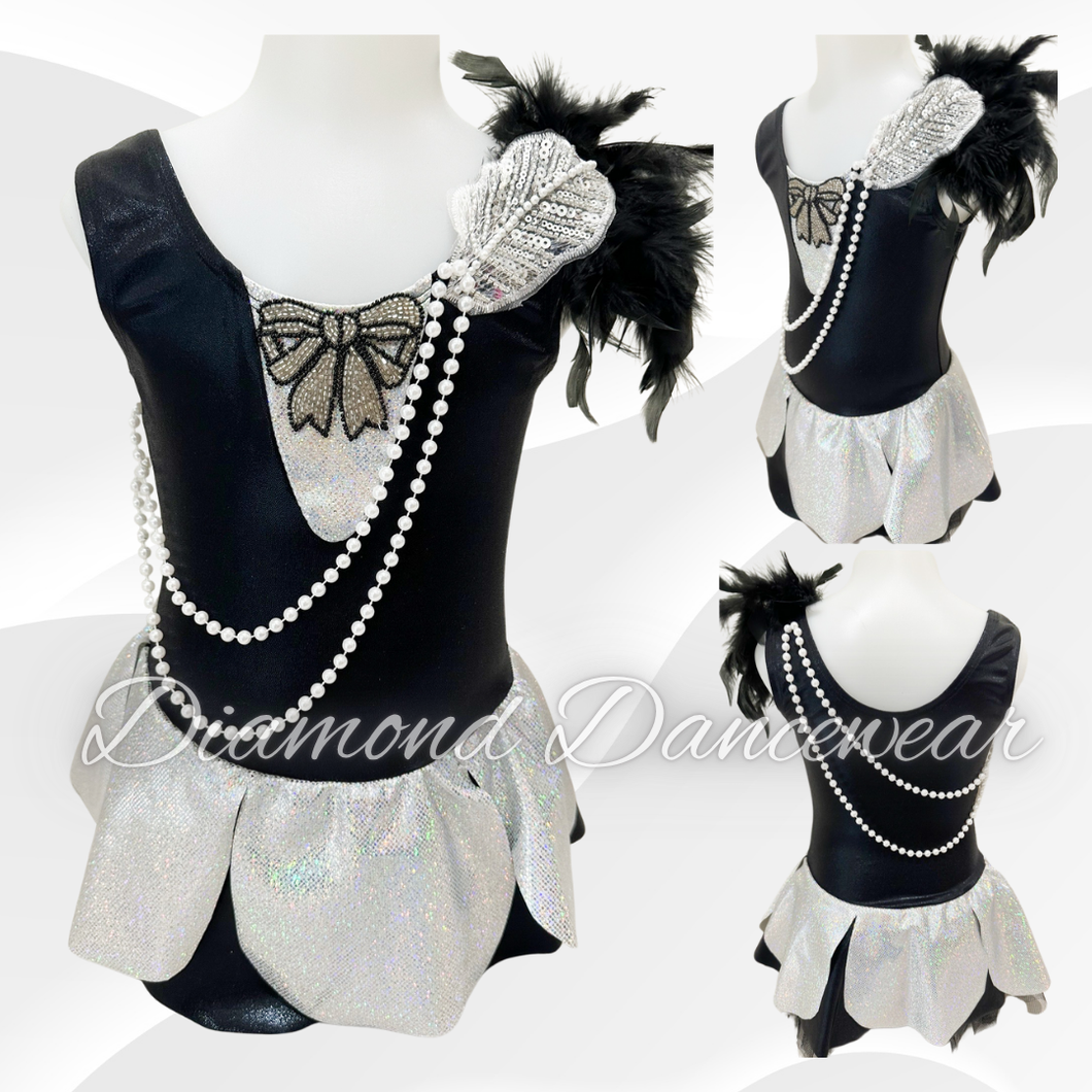 Girls Size 6 - Black and White Jazz Dance Costume - In Stock
