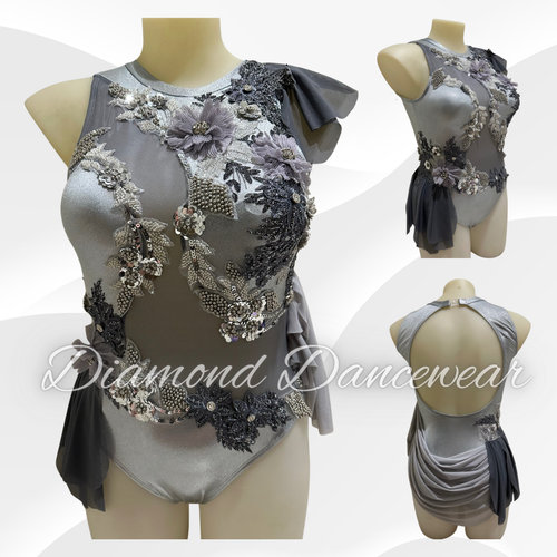 Adults 12 - LA - Two Tone Grey Lyrical Dance Costume - In Stock