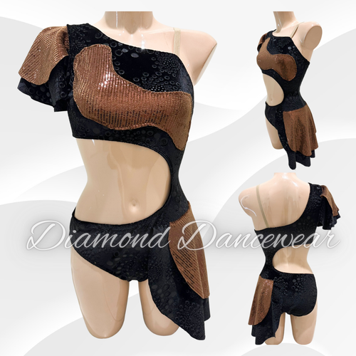Adults Size 10 - MA - Brown and Black Jazz or Contemporary Dance Costume - In Stock