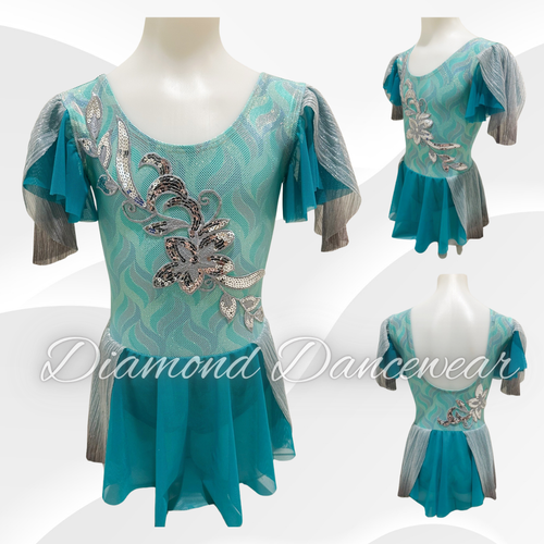 Girls Size 8 - SC - Pale Green Lyrical or Contemporary Dance Costume - In Stock