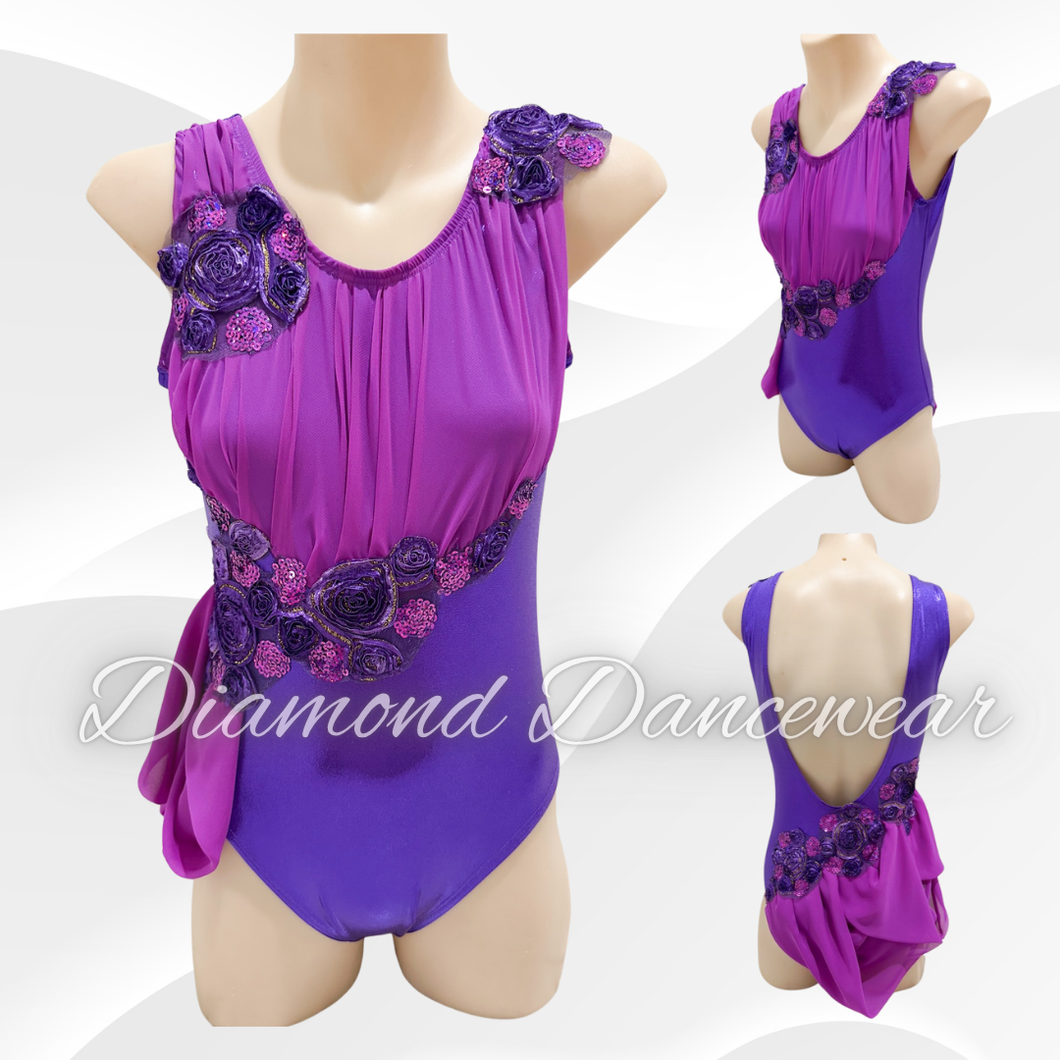 Girls Size 12 - LC - Purple and Berry Lyrical Dance Costume  - In Stock