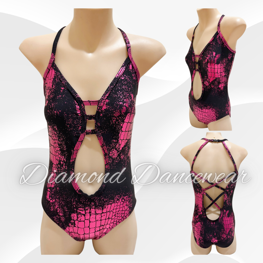 Girls Size 12 - LC - Black and Pink Jazz or Contemporary Leotard - In Stock