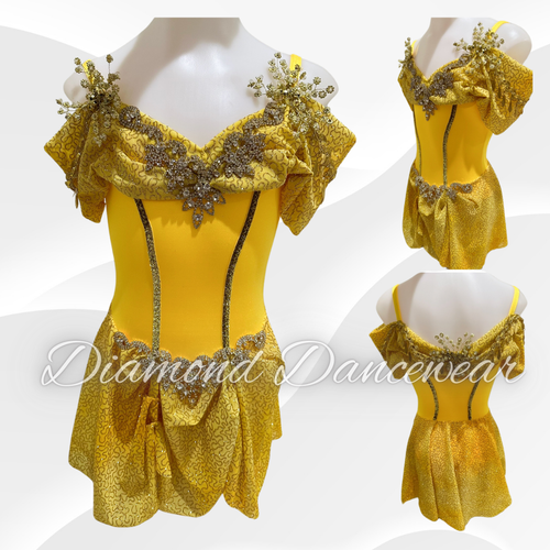 Girls Size 8 - Yellow and Gold Lyrical Dance Costume - In Stock