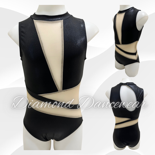 Girls Size 10 - MC - Black & Nude Contemporary or Jazz Dance Costume - In Stock