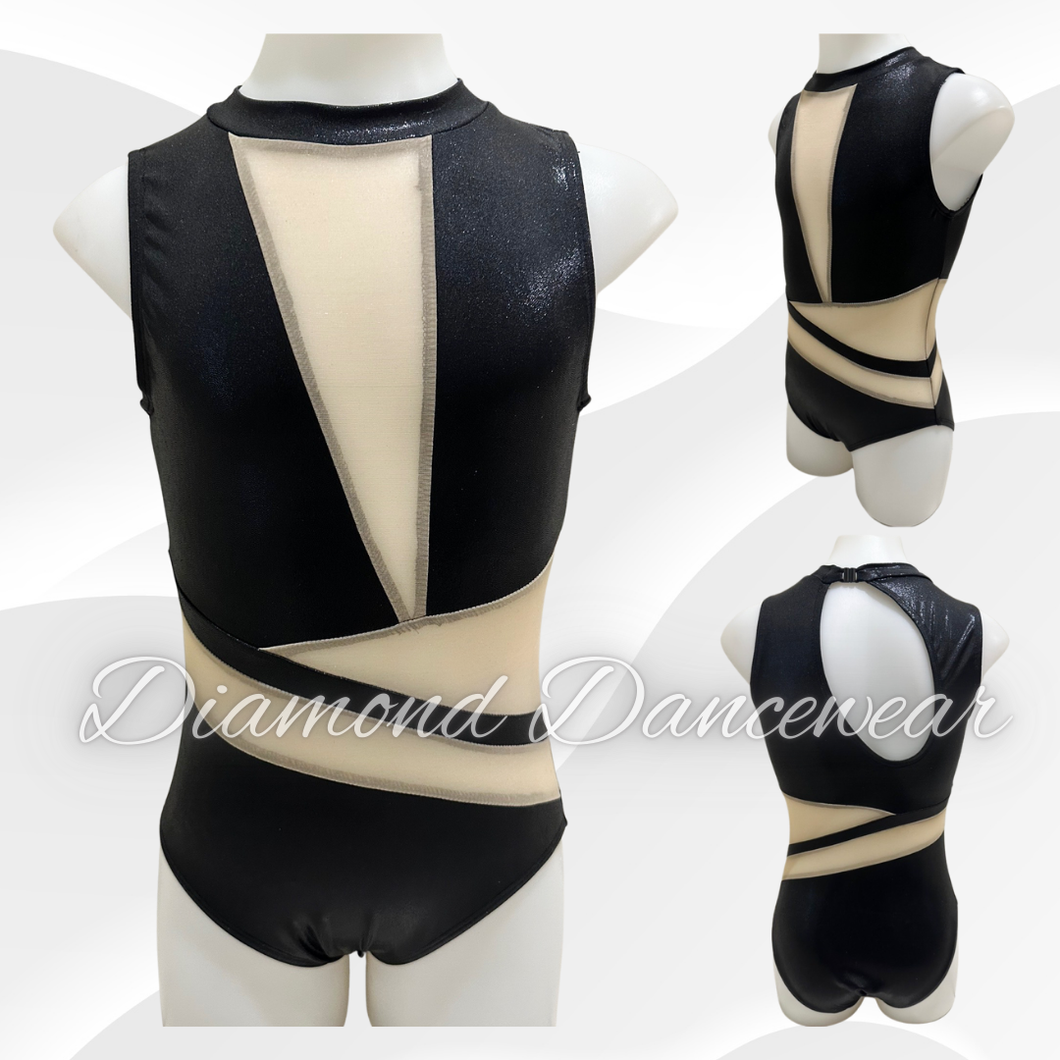 Girls Size 10 - MC - Black & Nude Contemporary or Jazz Dance Costume - In Stock