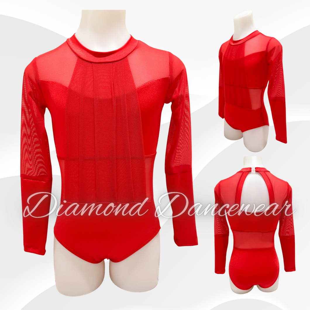 Girls Size 8 - SC - Red Contemporary or Jazz Dance Leotard - In Stock