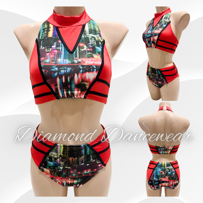 Adult Size 8 - SA - Red and Black Contemporary or Jazz Costume - In Stock