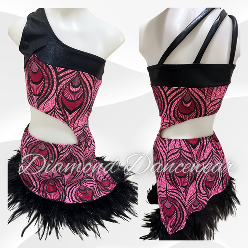 Girls Size 10 - Pink and Black Jazz Dance Costume - In Stock