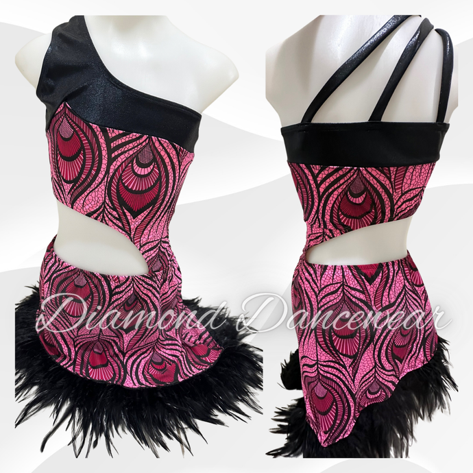Girls Size 10 - Pink and Black Jazz Dance Costume - In Stock