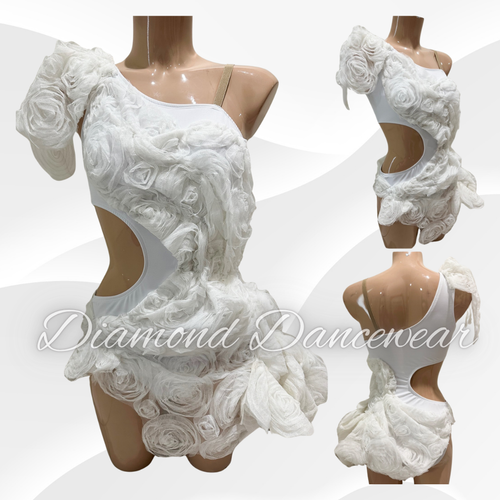 Adults Size 10 - MA - White Contemporary Dance Costume - In Stock