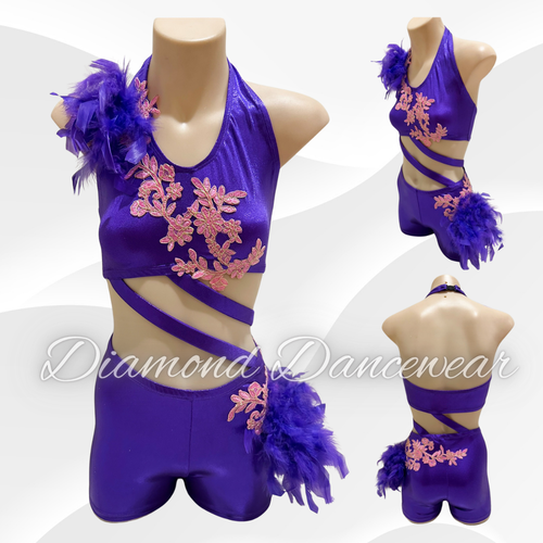 Girls Size 12 - LC - Purple and Pink Jazz or Tap Dance Costume - In Stock