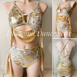 Adult Size 8 - Stunning Gold Lyrical Dance Costume - In Stock