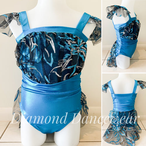 Girls Size 8 - Turquoise Tap or Jazz Dance Costume - In Stock