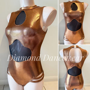Adults Size 10 - Bronze and Black Contemporary Dance Costume - In Stock
