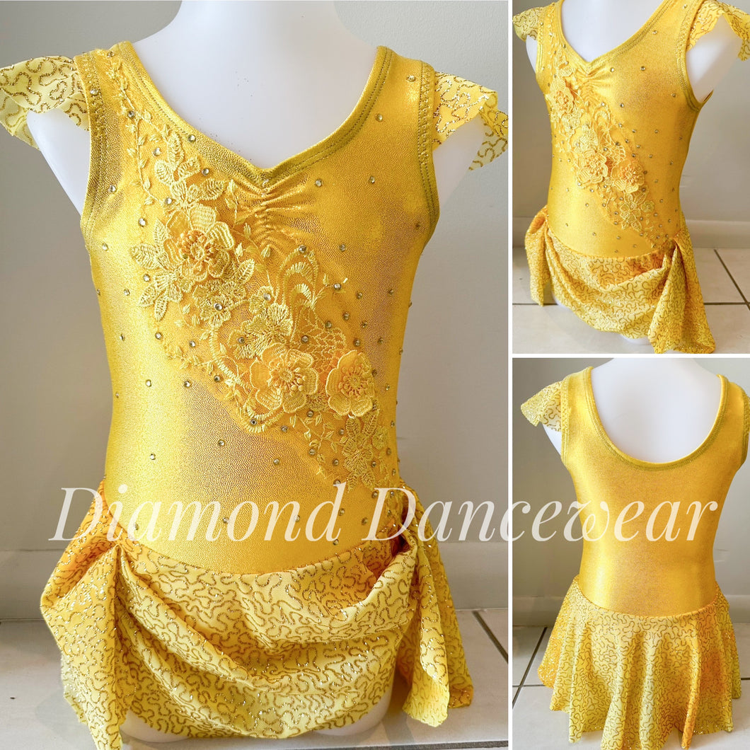 Girls Size 4 - Yellow Lyrical Dance Costume - In Stock