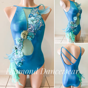 Adult Size 8 - Beautiful Turquoise and Mint Green Lyrical Dance Costume - In Stock