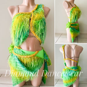 Adult Size 8 -  Green and Yellow One of a Kind Costume - In Stock