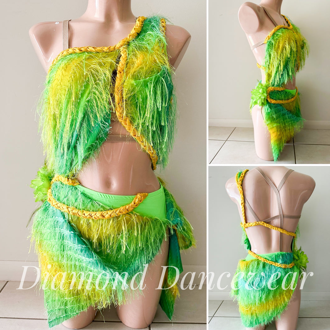 Adult Size 8 -  Green and Yellow One of a Kind Costume - In Stock