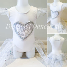 Load image into Gallery viewer, Girls size 4- White and Silver Dance Costume - In Stock
