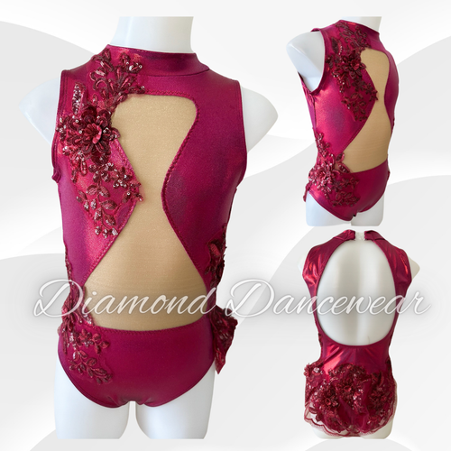 Girls Size 10 - Beautiful Burgandy Lyrical Dance Costume - In Stock