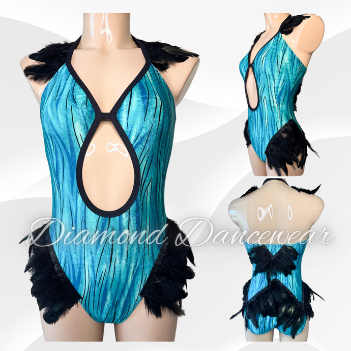 Adult Size 8 - Teal and Black Contemporary or Jazz Costume - In Stock