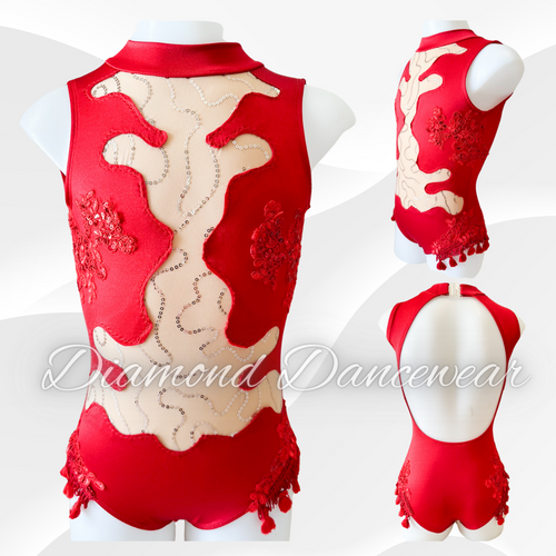 Girls Size 8 - Red and Gild Tap or Jazz Dance Costume - In Stock