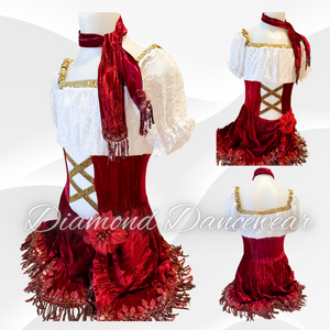 Girls Size 10 - Velvet and Lace Dance Costume - In Stock