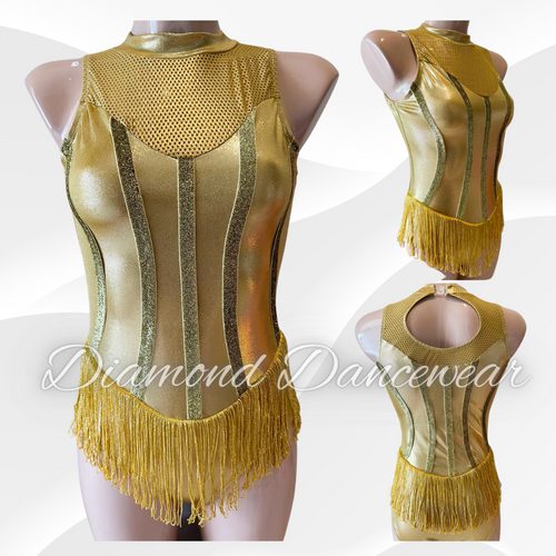 Adults Size 10 - Gold Jazz or Tap Dance Costume - In Stock