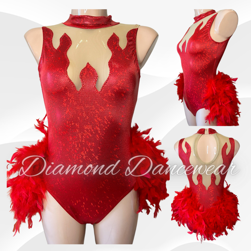 Adults Size 10 - Red Broadway Jazz or Tap Dance Costume - In Stock