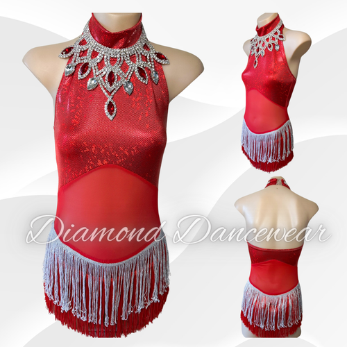 Girls Size 12 - Red and Silver Jazz or Tap Dance Costume - In Stock