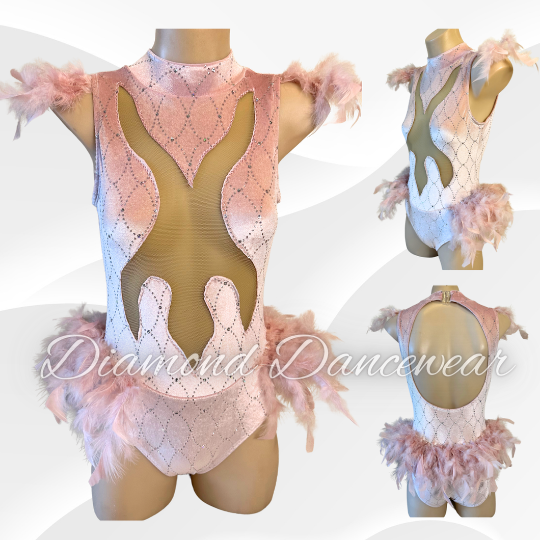 Girls Size 12 - Dusty Pink Broadway Jazz or Tap Dance Costume - In Stock