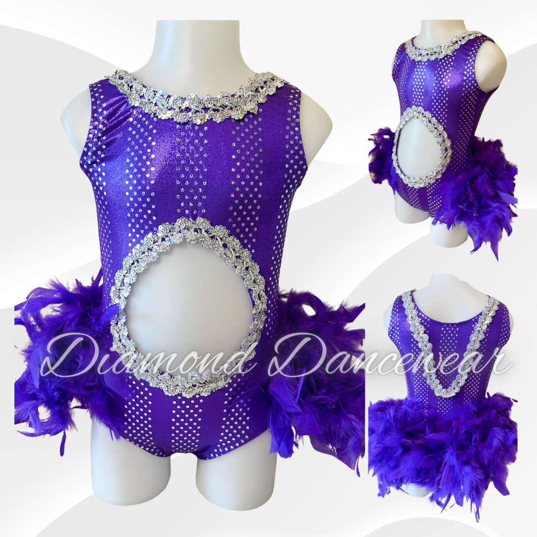 Girls Size 4 - Purple and Silver Broadway Jazz or Tap Dance Costume - In Stock