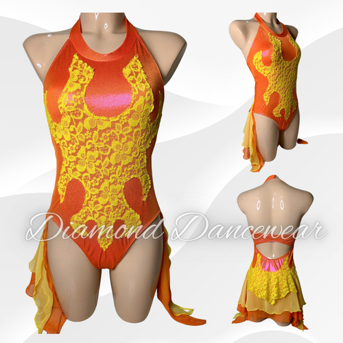 Adults Size 8 - Yellow and Orange Contemporary or Lyrical Costume - In Stock