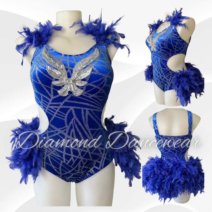 Adults 14 - Royal Blue and Silver Broadway Jazz Dance Costume - In Stock