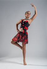 Load image into Gallery viewer, Adult Size 8 - Striking Red and Black Lyrical Costume - In Stock